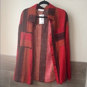 Women’s plaid button down blouse